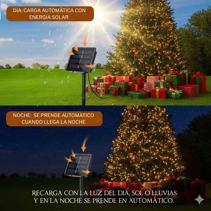 Luces Navideñas Con Panel Solar 30 metros