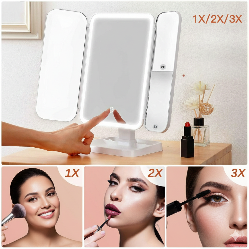 Espejo Triple Con Luces