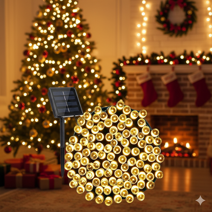 Luces Navideñas Con Panel Solar 30 metros